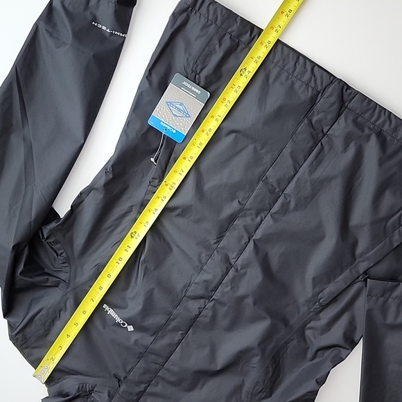 Columbia Women’s Black Arcadi II Hooded Waterproof Rain Jacket Mesh Lined Size S - Picture 15 of 16